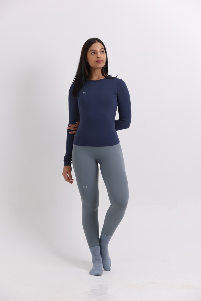 Navy Slim Fit L/S