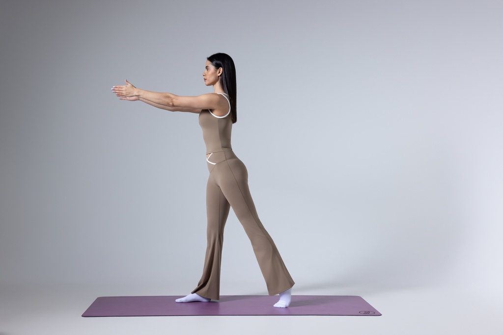 Khaki Strip Flared Active Pants