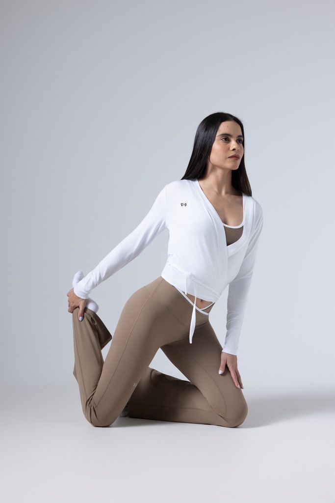 Khaki Strip Flared Active Pants