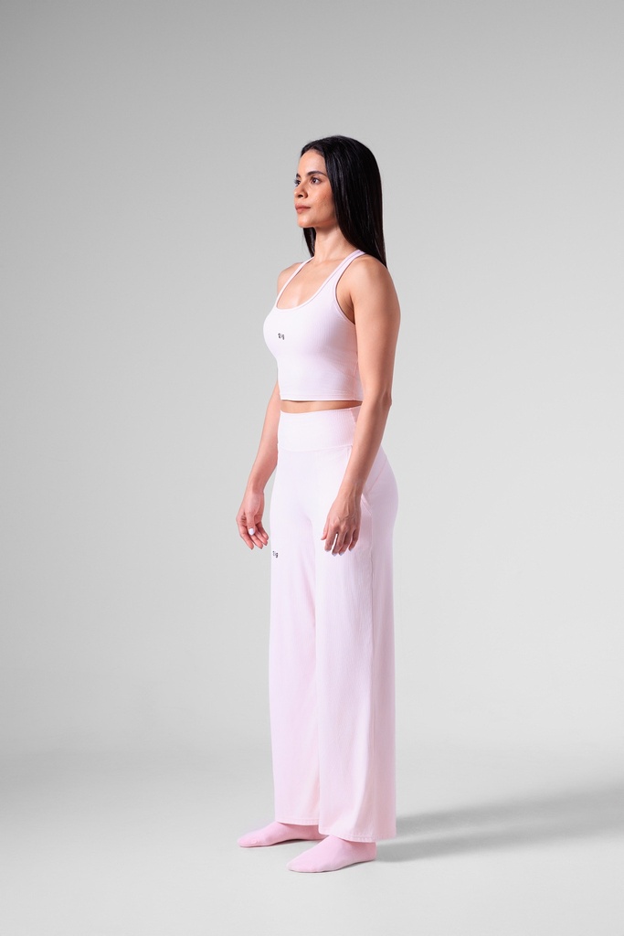 Baby Pink Body Ribbed Bra Top