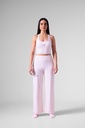 Baby Pink Ribbed Straight Fit Pants