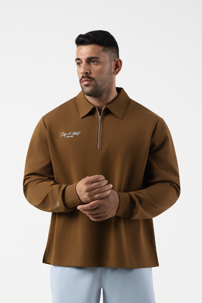 Walnut Half Zip Sweater